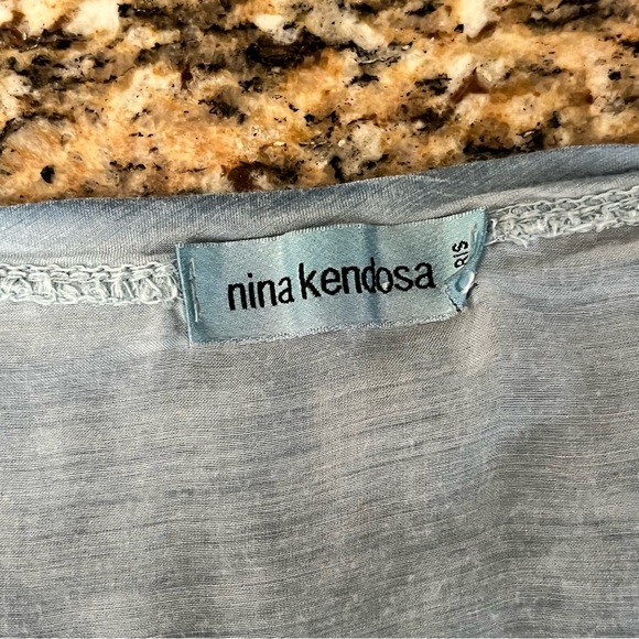 Nina Kendosa Paris Linen Blouse Sheer Beach Boho Quiet Luxury Cottegecore Ballet - Picture 8 of 9